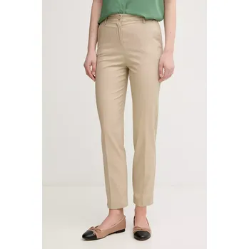 Dámské kalhoty Kalhoty United Colors of Benetton dámské, béžová barva, střih cigarette, high waist, 40FADF08U 80X, vel. 36