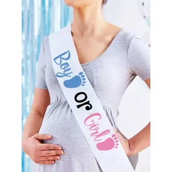 Party dekorace Šerpa čekáme miminko - Boy or Girl