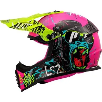 Helma na motorku LS2 Helmets LS2 MX437 FAST II MINI GORILLA PURPLE-06 - S