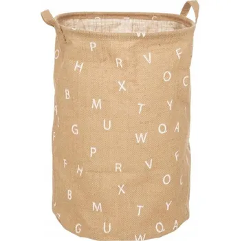 Úložný box KOŠ NA HRAČKY abeceda, jutový, Ø35cm