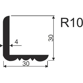 Terasové prkno Rohová lišta R10 30 x 30 x 1000 mm smrk