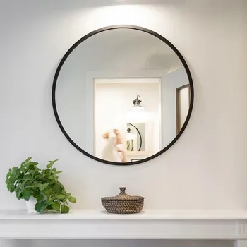 Zrcadlo Velké luxusní zrcadlo s černým rámem 120cm.