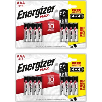 Článková baterie 16x alkalická baterie Energizer MAX AAA RL03 tenké tužkové baterie baterie