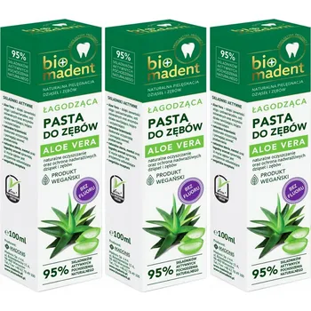 zubní pasta Bio Madent Aloe Vera Zubní Pasta pro Citlivé Zuby CBD Bez Fluoru 100 ml x3