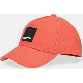 Kšiltovka Bavlněná baseballová čepice Karl Lagerfeld Jeans oranžová barva, s potiskem, A1W33002 23X, vel. ONE SIZE