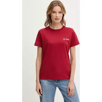 Tričko Guess červená barva, W5RI04 I3Z14 W5RI04.I3Z14 83X, vel. S