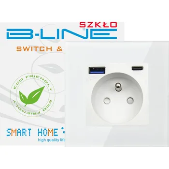 Elektrická zásuvka Elektrická Zásuvka , USB nástěnná B-line černá