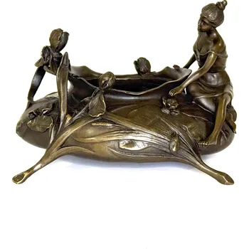 FIGURÁLNÍ BRONZOVÁ ŽARDINIÉRA V SECESNÍM STYLU