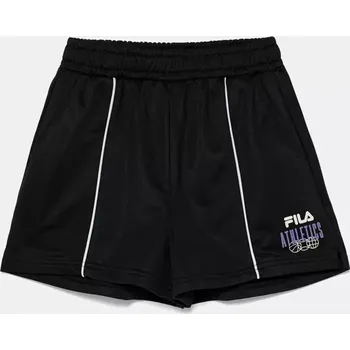 Chlapecké kraťasy Dětské kraťasy Fila LUSTADT černá barva, s potiskem, nastavitelný pas, FAT0637 99X, vel. 158-164