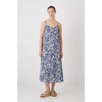 Dámské šaty Šaty s příměsí lnu Medicine tmavomodrá barva, maxi, oversize RS25.SUD095 59A, vel. M