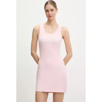 Dámské šaty Šaty Guess SUNFLOWER růžová barva, mini, přiléhavé, V5GK06 K8RT2 V5GK06.K8RT2 03X, vel. M