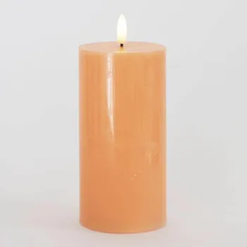 Svíčka SIRIUS Vosková LED svíčka Sille, broskvová, 7,5 x 15 cm