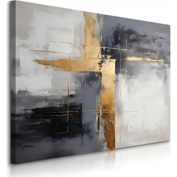 Obraz OBRAZ DO LOŽNICE OBÝVÁKU ABSTRAKCE AKVARELY ZLATO STYL GLAMOUR 100x70