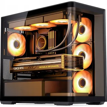 PC skříň Jonsbo D300 BLACK Midi Tower Počítačová Skříň Černá