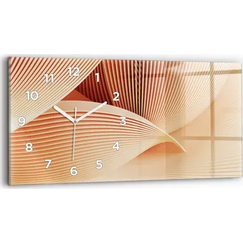 Hodiny Dekorativní nástěnné hodiny s krásnou grafikou 60 cm x 30 cm Vlny abstrakce vzor