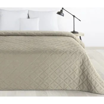 Přehoz na lůžko Béžový prošívaný přehoz s geometrickým vzorem Šířka: 200 cm | Délka: 220 cm