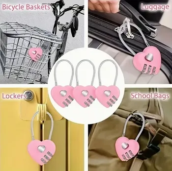 Zámek na kolo Lankový numerický zámek srdce růžový 30cm (ZAM1RU)