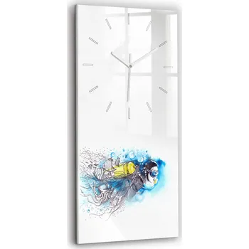 Hodiny Velké tvrzené skleněné nástěnné hodiny - Podmořský život ryb