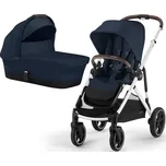 Kočárek CYBEX Gazelle S včetně korby ocean blue (silver frame)