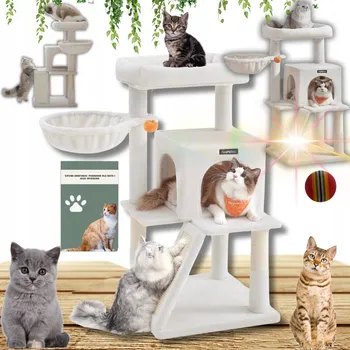 Nízké škrabadlo, vysoké škrabadlo, pelíšek, podložky na škrábání, škrabací sloupek, škrabadlo věž MB pro kočky Feandre 61 - 100 cm