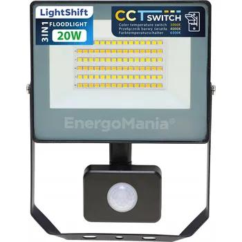 LED reflektor LightShift 20W 2700 lm s PIR čidlem pohybu 4v1 CCT, vysoký výkon