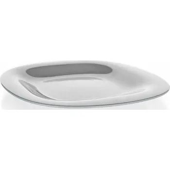 Talíř talíř d19cm dezertní, CARINE, čtverc., šedý, tvrz.sklo