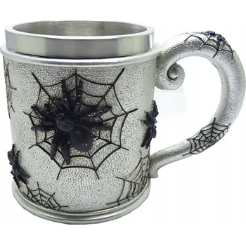 Sklenice Dekorativní ozdobný pivní sklenice s pavučinou