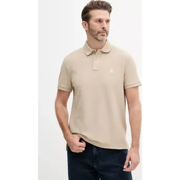 Bavlněné polo tričko Tommy Hilfiger MW0MW33167 béžová 80X, vel. XXL