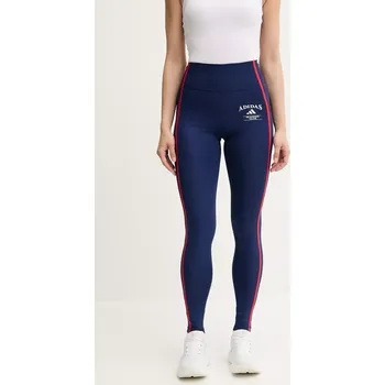 Dámské legíny Tréninkové legíny adidas Performance Optime tmavomodrá barva, s aplikací, JG6151 59X, vel. S