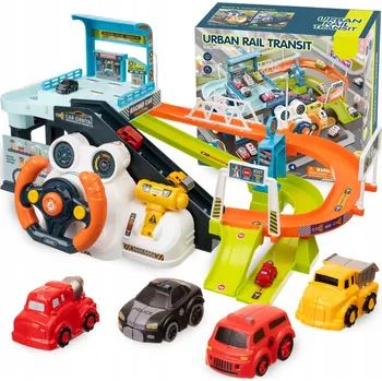 autodráha VELKÁ PARKOVACÍ DRÁHA PRO AUTÍČKA GARÁŽ INTERAKTIVNÍ VELKÝ VÝTAH SAMOLEPKY