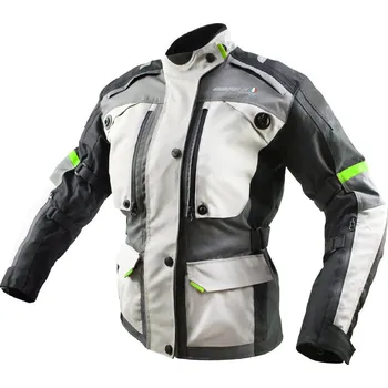 Moto bunda Dámská moto bunda FIORANO textil šedá/bílá - M