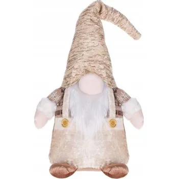 Vánoční ozdoba SPRINGOS Skřítek GNOM 35 cm s béžovou čepicí
