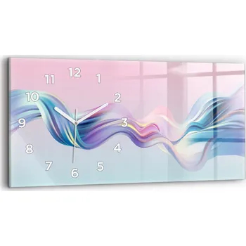 Hodiny Moderní skleněné nástěnné hodiny horizontální 60x30 cm Element s motivem proudění tekutin