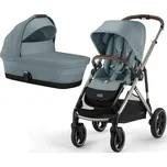 Kočárek CYBEX Gazelle S včetně korby stormy blue (taupe frame) + Fusak CYBEX Snogga 2