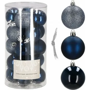 Vánoční ozdoba SPRINGOS Vánoční baňky modré mix - 4cm, sada 20ks