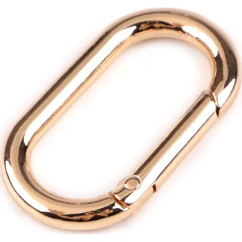 Karabina oválná průvlek 34 mm, barva 3 růžové zlato