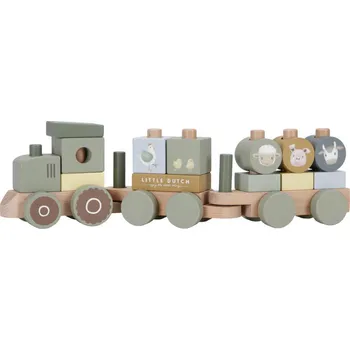 Hračka pro nejmenší Dřevěný vláček LITTLE DUTCH Farma 2026, traktor