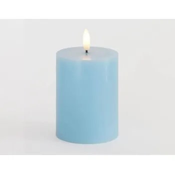 Svíčka SIRIUS Vosková LED svíčka Sille, světle modrá, 7,5 x 10 cm