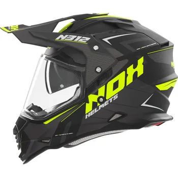 Helma na motorku NOX Enduro helma na motorku N312 Vapor matná černá/žlutá fluo M