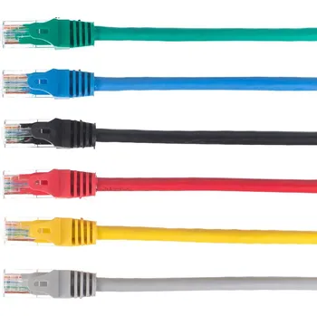 Síťový kabel Patchcord RJ45, Netrack, lisovaná ochrana, kategorie 6 UTP, 3 m, žlutý