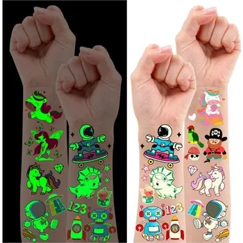 Svítící tetování Leesgel pro děti, 20 listů dětských tetování pro dívky a chlapce, dětská tetování,