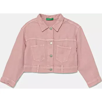 Dětská bunda United Colors of Benetton 21AQCN060.G.Seasonal růžová 30X, vel. 122