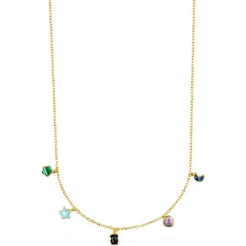 Náhrdelník Tous Hravý pozlacený náhrdelník s přívěsky Glory 1001930700 + 2 měsíce na vrácení zboží