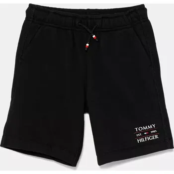 Chlapecké kraťasy Dětské kraťasy Tommy Hilfiger černá barva, nastavitelný pas, KB0KB09481 KB0KB09481.128.176.PPYA 99X, vel. 152