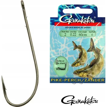 Rybářský háček Háčky s návazcem Gamakatsu PIKE-PERCH WORM 36 6 ks