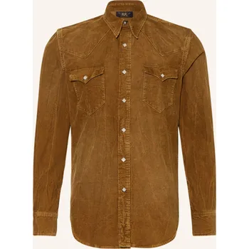 Pánské oblečení Rrl Pánská Manšestrová Košile Regular Fit, hnědá, 44