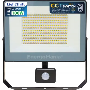 Venkovní osvětlení LED reflektor LightShift 100W 13500 lm s pohybovým senzorem a nastavitelnou barvou světla