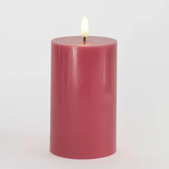 Svíčka SIRIUS Vosková LED svíčka Sille, růžová švestka, 7,5 x 12,5 cm