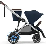 Kočárek CYBEX e-Gazelle S ocean blue (silver frame) + Fusak CYBEX Snogga 2