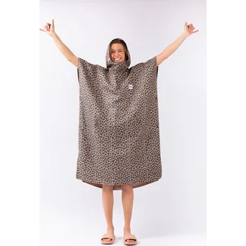 Pánská mikina pončo EIVY PACKABLE CHANGING ROBE leopard